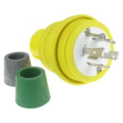 Molex 1301470025 Watertite Extreme Plugs with Locking Blade, 3 Pole/4 Wire, NEMA L14-20, 250V, Cord Grip Body Size F3