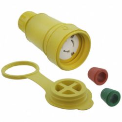 Molex 130147-0035 Watertite Extreme Receptacle Connector, 3 Pole/3 Wire, Non-NEMA, 250V, Cord Grip Body Size F3