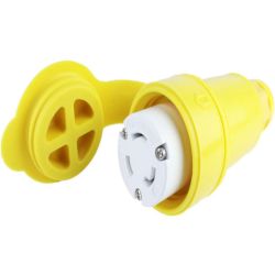 Molex 130147-0044 Watertite Extreme Locking Blade Connectors, 2 Pole/3 Wire, NEMA L5-20, 125V, Cord Grip Body Size F3