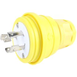 Molex 130147-0079 Watertite Extreme Plugs with Locking Blade, 3 Pole/4 Wire, NEMA L15-30, 3Ø 250V, Cord Grip Body Size F4