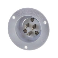 Molex 130149-0008 Safeway Flanged Inlets, 2 Pole/3 Wire, NEMA 5-15, 125V