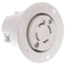 Molex 130149-0042 Safeway Flanged Receptacles with Locking Blade, 3 Pole/4 Wire, NEMA L14-20, 125V/250V