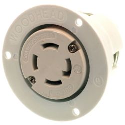 Molex 130149-0059 Safeway Flanged Receptacles with Locking Blade, 3 Pole/4 Wire, NEMA L14-30, 125V/250V