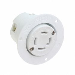 Molex 130149-0061 Safeway Flanged Receptacles with Locking Blade, 3 Pole/4 Wire, NEMA L16-30, 3ø 480V