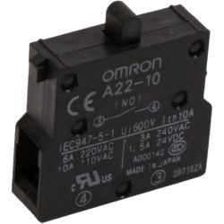 Omron A22-10 Single Pole Single Throw Normally Open Standard Load Switch Block A22 Series