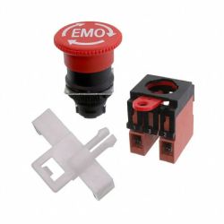 Omron A22E-M-02-EMO Non-Lighted 40mm Diameter Turn-Reset NC Screw Terminal Block Emergency Stop Pushbutton Switch A22E Series