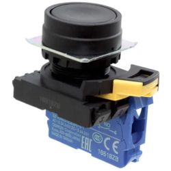 Omron A22NN-BNM-NBA-G100-NN Non-Lighted Plastic Flat Momentary Opaque Black IP66 NEMA 4X NEMA13 General Purpose Normally Open 22mm Indicators A22NN/A22NL Series