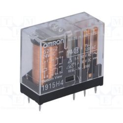Omron G2R-2 DC24 Single-Side Stable 2-Pole DPDT Normally Open/Normally Closed Flux Protection PCB Terminals 24VDC PCB Power Relay