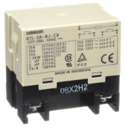 Omron G7L-2A-BJ-CB DC12 2PST Normally Open Screw Terminal E Bracket with Test Button Class B Insulation 12VDC General Purpose Relay G7L Series