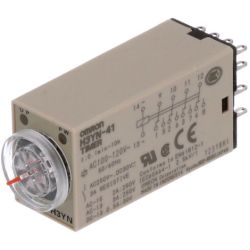 Omron H3YN-41 AC100-120 4PDT 100VAC-120VAC 14-Pin Round Socket Solid-State Timer H3YN Series