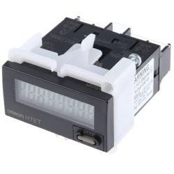 Omron H7ET-NFV1-B AC/DC Multi-Voltage Input 999h59m59s/9999h59.9m Black Self-Powered Time Counters H7ET Series