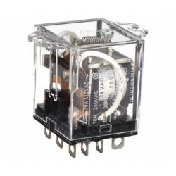 Omron LY3F-AC24 3-Pole 3PDT Case-Surface Mounting 10A 24VAC Bi-Power General Purpose Relay LY Series