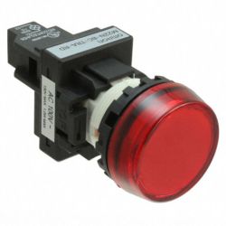 Omron M22N-BC-TRA-RD Plastic Flat Etched Red Cap LED 100VAC 110VAC 120VAC Red IP66 NEMA 4X NEMA13 Switches M22N Series