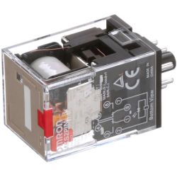 Omron MKS2PIN AC24 DPDT Plug-in Mechanical Indicator and Lockable Test Button LED Indicator 24VAC General-Purpose Relay MK-S Series