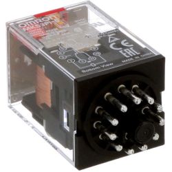 Omron MKS3PI-5 AC120 3PDT Plug-in Mechanical Indicator and Lockable Test Button 120VAC General-Purpose Relay MK-S Series