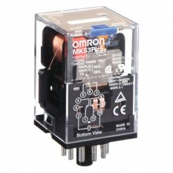 Omron MKS3PI-5 DC24 3PDT Plug-in Mechanical Indicator and Lockable Test Button 24VDC General-Purpose Relay MK-S Series