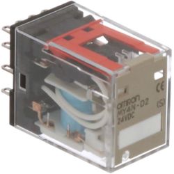 Omron MY4N-D2 DC24 (S) 4PDT with LED Indicator and Built-in Diode 24VDC Miniature Power Relay MY(S) Series