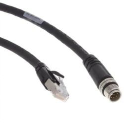 Omron V430-WE-3M Ethernet Communication Cables Straight M12 8-Pin Plug on Camera to RJ45 Connector 3m for V430-F Series