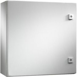 RITTAL 1050250 WM202008NC H: 500mm 20" W: 500mm 20" D: 210mm 8" IP66 NEMA 4 Left Hinged Door Two 1/4 Turn Locks Wallmounting Holes Carbon Steel Wall Mounted Enclosure WM AE 1050.250