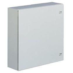 RITTAL 1060250 WM242408NC H: 600mm 24" W: 600mm 24" D: 210mm 8" IP66 NEMA 4 Left Hinged Door Two 1/4 Turn Locks Wallmounting Holes Carbon Steel Wall Mounted Enclosure WM AE 1060.250
