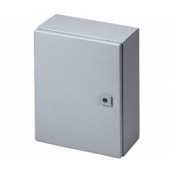 RITTAL 8017529 WM161206NC H: 400mm 16" W: 300mm 12" D: 150mm 6" IP66 NEMA 4 Left Hinged Door One 1/4 Turn Lock Wallmounting Holes Carbon Steel Wall Mounted Enclosure WM AE 8017.529
