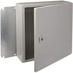 RITTAL 8017530 WM161606NC H: 400mm 16" W: 400mm 16" D: 150mm 6" IP66 NEMA 4 Left Hinged Door One 1/4 Turn Lock Wallmounting Holes Carbon Steel Wall Mounted Enclosure WM AE 8017.530