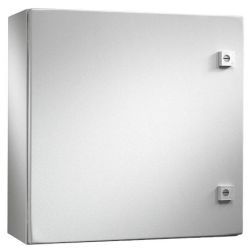 RITTAL 8017536 WM242406NC H: 600mm 24" W: 600mm 24" D: 150mm 6" IP66 NEMA 4 Left Hinged Door Two 1/4 Turn Locks Wallmounting Holes Carbon Steel Wall Mounted Enclosure WM AE 8017.536