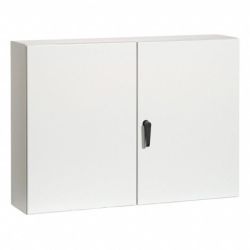 RITTAL 8017582 WM364212NC H: 900mm 36" W: 1050mm 42" D: 300mm 12" IP55 NEMA 12 Double Doors 3-Point Latching Tool L-Handle Wallmounting Holes Carbon Steel Wall Mounted Enclosures WM AE 8017.582