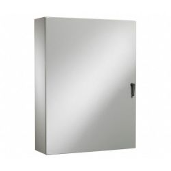 RITTAL 8017588 WM483612NC H: 1200mm 48" W: 900mm 36" D: 300mm 12" IP66 NEMA 4 Left Hinged Door 3-Point Locking Tool L-Handle Wallmounting Holes Carbon Steel Wall Mounted Enclosure WM 8017.588