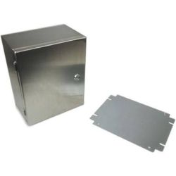 RITTAL 8018108 JB121006H4 H: 300mm 12" W: 250mm 10" D: 150mm 6" IP66 NEMA 4X Junction Box Left Hinged Door 1/4 Turn Lock Mounting Panel JB Blind Rivet Nuts Stainless Steel 8018.108