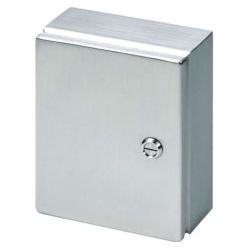 RITTAL 8018109 JB100804H4 H: 250mm 10" W: 200mm 8" D: 100mm 4" IP66 NEMA 4X Junction Box Left Hinged Door 1/4 Turn Lock Mounting Panel JB Blind Rivet Nuts Stainless Steel 8018.109