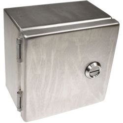 RITTAL 8018110 JB060604H4 H: 150mm 6" W: 150mm 6" D: 100mm 4" IP66 NEMA 4X Junction Box Left Hinged Door 1/4 Turn Lock Mounting Panel JB Blind Rivet Nuts Stainless Steel 8018.110