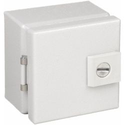RITTAL 8018119 JB040403HC H: 100mm 4" W: 100mm 4" D: 75mm 3" IP66 NEMA 4 Junction Box Left Hinged Door 1/4 Turn Lock Mounting Panel JB Wallmounted Holes Carbon Steel 8018.119