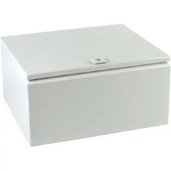 RITTAL 8018126 JB161408HC H: 400mm 16" W: 350mm 14" D: 200mm 8" IP66 NEMA 4 Junction Box Left Hinged Door 1/4 Turn Lock Mounting Panel JB Wallmounted Holes Carbon Steel 8018.126
