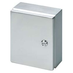 RITTAL 8018128 JB121005H4 H: 300mm 12" W: 250mm 10" D: 125mm 5" IP66 NEMA 4X Junction Box Left Hinged Door 1/4 Turn Lock Mounting Panel JB Blind Rivet Nuts Stainless Steel 8018.128