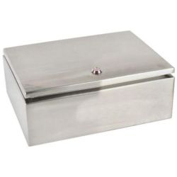 RITTAL 8018140 JB161408H4 H: 400mm 16" W: 350mm 14" D: 200mm 8" IP66 NEMA 4X Junction Box Left Hinged Door 1/4 Turn Lock Mounting Panel JB Blind Rivet Nuts Stainless Steel 8018.140