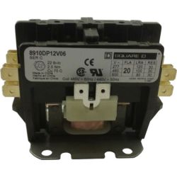Square D 8910DP12V06 Definite Purpose Contactors 20A 2-Pole 2HP at 230VAC 1-Phase 440/480VAC 50/60Hz Coil Open