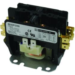 Square D 8910DP12V09 Definite Purpose Contactors 20A 2-Pole 2HP at 230VAC 1-Phase 208/240VAC 60Hz 220VAC 50Hz Coil Open