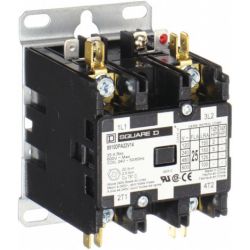 Square D 8910DPA22V14 Definite Purpose Contactors 25A 2-Pole 5HP at 230VAC 1-Phase 24VAC 50/60Hz Coil Open
