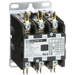 Square D 8910DPA33V09 Definite Purpose Contactors 30A 3-Pole 20HP at 575VAC 3-Phase 208/240VAC 60Hz 220VAC 50Hz Coil Open