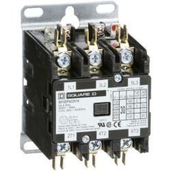 Square D 8910DPA33V14 Definite Purpose Contactors 30A 3-Pole 20HP at 575VAC 3-Phase 24VAC 50/60Hz Coil Open