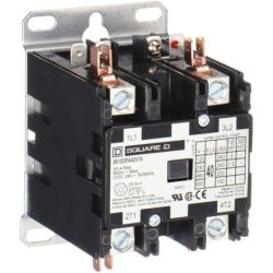 Square D 8910DPA42V14 Definite Purpose Contactors 40A 2-Pole 7.5HP at 230VAC 1-Phase 24VAC 50/60Hz Coil Open