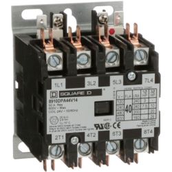 Square D 8910DPA44V14 Definite Purpose Contactors 40A 4-Pole 25HP at 575VAC 3-Phase 24VAC 50/60Hz Coil Open