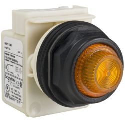 Schneider Electric 9001SKP1A31 30mm Pushbutton Type SK Corrosion Resistant Pilot Lights Transformer 120V AC Amber Fresnel Cap