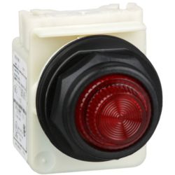 Schneider Electric 9001SKP1R31 30mm Pushbutton Type SK Corrosion Resistant Pilot Lights Transformer 120V AC Red Fresnel Cap