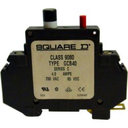 Schneider Electric 9080 GCB40 Circuit Protector Linergy Thermal Magnetic Overcurrent Track Mount 4.0A 250 VAC / 65 VDC 1-Pole
