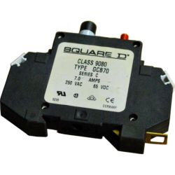 Schneider Electric 9080 GCB70 Circuit Protector Linergy Thermal Magnetic Overcurrent Track Mount 7.0A 250 VAC / 65 VDC 1-Pole