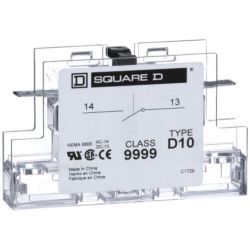 Schneider Electric 9999 D10 Auxiliary Contacts 3A at 120VAC 1 Normally Open Contact for 50A to 90A DPA Definite Purpose Contactor