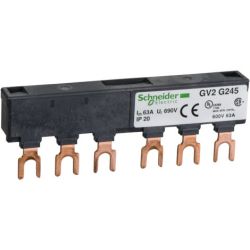 Schneider Electric GV2G245 Linergy FT Comb Busbars 63A 2 Tap-Offs 45mm Pitch for TeSys D, TeSys K, TeSys GV2, and TeSys U