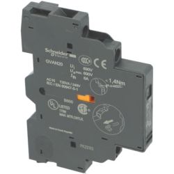 Schneider Electric GV AN20 TeSys GV2 and TeSys GV3 Manual Starter and Protector Auxiliary Contact Block 2 Normally Open Side Mount Screw Clamp Terminal